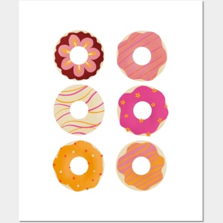 Orange and magenta donuts Posters and Art